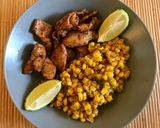 Une image de l'étape 7 de Poulet grillé aux épices, maïs, coco & citron vert.