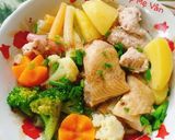 Hình bước làm 5 của món Nui gà giò sống rau củ