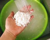 Hình bước làm 1 của món Xôi chiên mỡ gà mix lạp xưởng bò khô