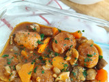 Albóndigas de pollo y pavo con verduras