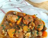 A picture of step 7 of Chicken and Turkey Meatballs with Vegetables.