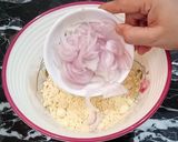 A picture of step 5 of 3 color Pakora Karhi.