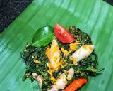 Foto langkah ke 5 dari resep Pepes daun Pepaya Jepang Cumi asin.