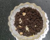 A picture of step 2 of Motichoor Ladoo Ice cream sponge cake pudding.