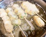 A picture of step 6 of Crispy Skewered Katsu with Rice Flour Batter.