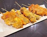 A picture of step 8 of Crispy Skewered Katsu with Rice Flour Batter.
