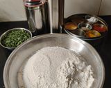 A picture of step 1 of Methi Paratha.