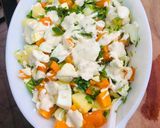 A picture of step 7 of Ordebur salad🥗.
