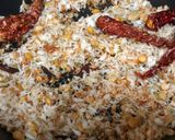 A picture of step 4 of Vangi Bath / Brinjal Rice.