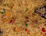 A picture of step 4 of Stir fried basmati rice and sweet and sour fish fillet.