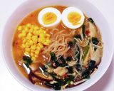A picture of step 8 of Spicy Miso Shirataki Ramen with Mushrooms.