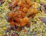 A picture of step 4 of Rice and Shrimp.
