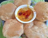 A picture of step 10 of Sindhi style dal puri.