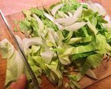 Hình bước làm 1 của món Lá Bông Cải Trắng (Súp Lơ) Xào Bò Bằm
