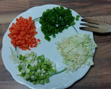 Foto del paso 1 de la receta: Pimientos rellenos de carne y verduritas