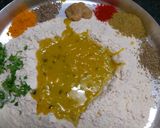 A picture of step 1 of Moong Dal Triangle Paratha.