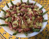 A picture of step 20 of Warm Potato and Asparagus Salad with Bacon, Tomatoes, and Sweet Onion.