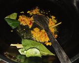 Foto langkah ke 2 dari resep Sayur Daun Singkong teri tahu telur puyuh Masak Santan.