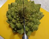 A picture of step 1 of Air-fryer romanesco broccoli cauliflower done two ways.