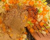 A picture of step 2 of Yellow split pea with veggies.