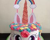 Foto langkah ke 9 dari resep Unicorn Birthday Cake Base Rainbow Cake.