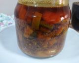 A picture of step 6 of Raw Mango green chili aachar.
