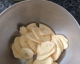 A picture of step 1 of Pan fried Plantain (raw banana).