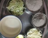 A picture of step 1 of Kuttu paneer aur grated lauki ka puri.