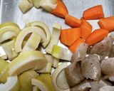 A picture of step 1 of Simmered Bamboo Shoots and Chicken (Chikuzen-ni Style) with Just 4 Tablespoons of Seasoning.