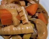 A picture of step 6 of Simmered Bamboo Shoots and Chicken (Chikuzen-ni Style) with Just 4 Tablespoons of Seasoning.