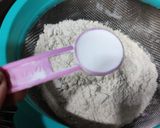 A picture of step 3 of Eggless Chocolate cake with multi grain flour.