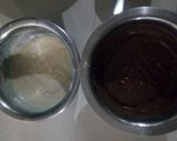 A picture of step 2 of Marbel cake.