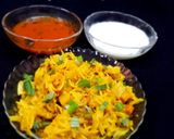 A picture of step 4 of Veg Schezwan Pulao.