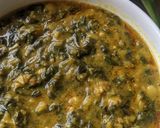 A picture of step 2 of Mudda Bhaaji / Palak and Dal.