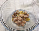 A picture of step 6 of Taro, Sweet Potato, Cucumber, and Cranberry Salad (with Egg and Fresh Basil).