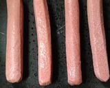 Gambar langkah 1 resipi Sandwich Sausage.