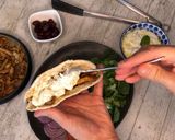 A picture of step 6 of Chicken Gyros in Pita Bread.