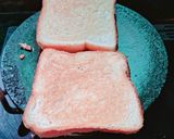 A picture of step 2 of Cheese,potatoes,onion toast sandwich 🍞 with Haldi wala milk.