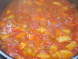 Guiso de carne con papa y zanahoria