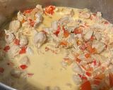 Foto del paso 4 de la receta: Para combatir el frío: 🍗 Pollo al verdeo con crema con papas al horno