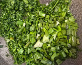 A picture of step 2 of Methi spring onion Dhebra.