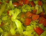 A picture of step 5 of Pork Carrots and broccoli.