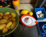 A picture of step 1 of Pork Chops with Honey, Soy Sauce, Mustard, and Lemon Baby Potatoes in a Dutch Oven.