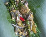 Foto langkah ke 2 dari resep Pepes Teri/Mairo Bumbu Kuning.