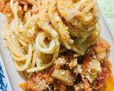 Foto del paso 5 de la receta: 🍝SPAGHETTI🍝 CON SALSA LIVIANA DE TOMATE 🍅🍝🧅🫑🍅🥕🥩🍝