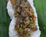 Foto langkah ke 4 dari resep Nasi Uduk Bakar (Fiber Creme) Cumi Sambal Ijo.