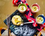 A picture of step 5 of Bhapa Doi Steamed yoghurt pudding.