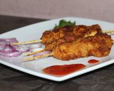 A picture of step 3 of Spicy chicken boti sticks.