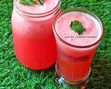 A picture of step 4 of Watermelon and lime frothy drink.