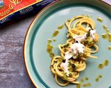 A picture of step 2 of Speedy bucatini with courgettes and burrata.